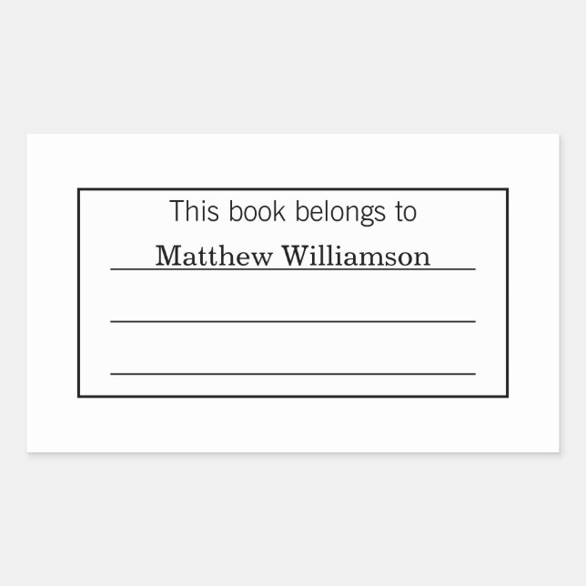 Personalized Bookplate Sticker (Front)