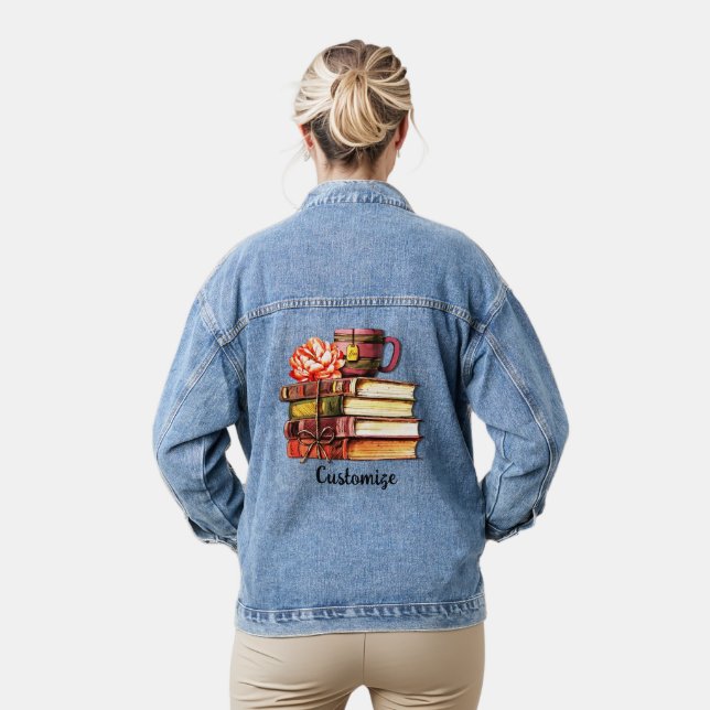 Personalized Books And Tea Denim Jacket (Model)