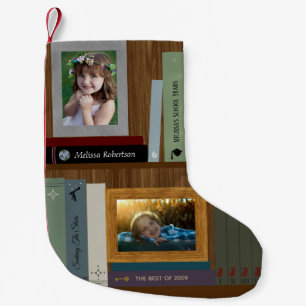 Personalized Bookshelf With Photos Small Christmas Stocking