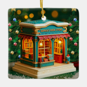 Personalized Bookstore Christmas Ornament