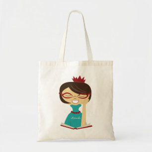 Personalized Bookworm Princess Bookbag Tote Bag