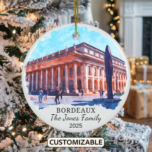 Personalized Bordeaux Ornament, France Ceramic Ornament