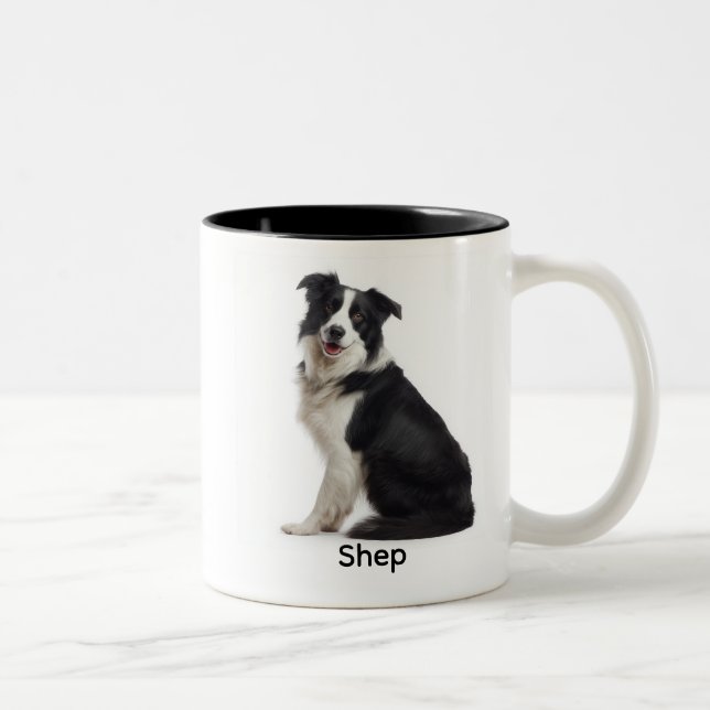 Personalized Border Collie “I Own You” Two-Tone Coffee Mug (Right)