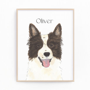 Personalized Border Collie Portrait Photo Print