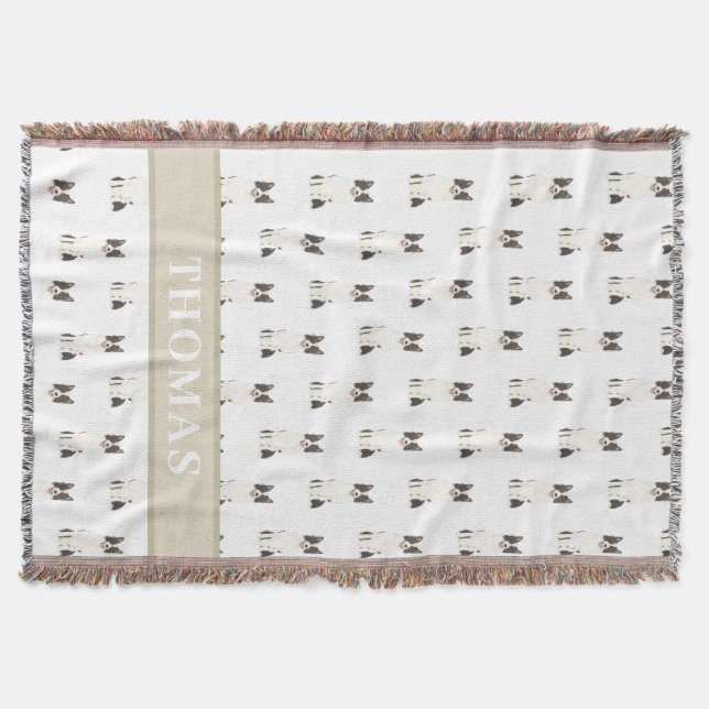 Personalized Border Collie Throw Blanket (Front)