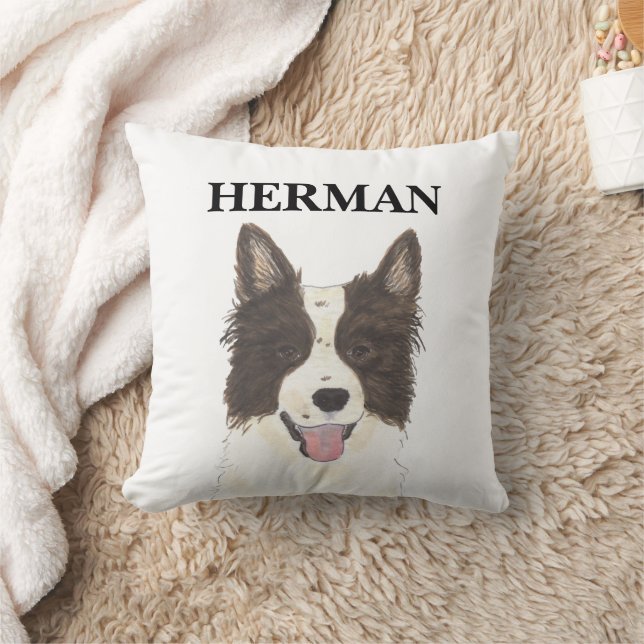 Personalized Border Collie Throw Pillow (Blanket)