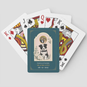 Personalized Border Collie Wedding Favour Photo Playing Cards