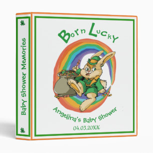 Personalized Born Lucky Saint Patrick Baby Shower Binder