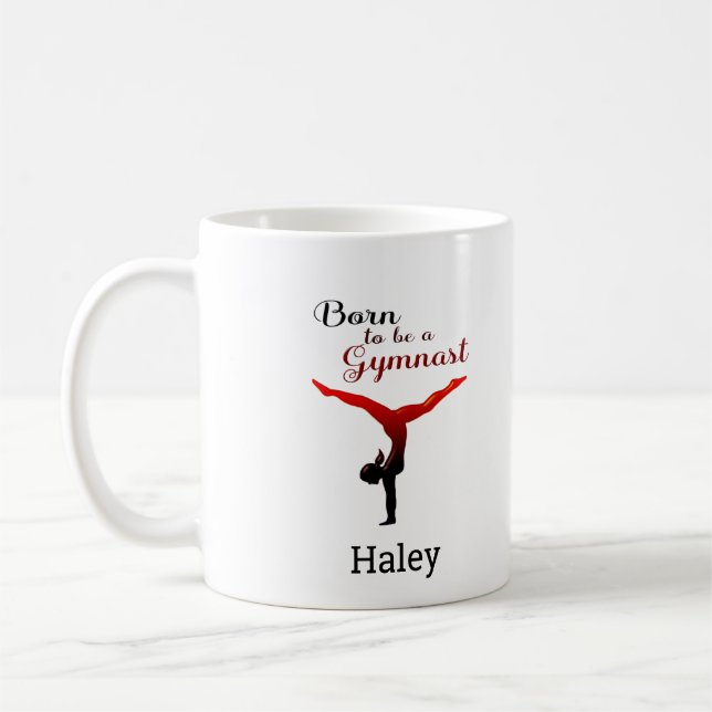 Personalized Born to be a Gymnast Coffee Mug (Left)