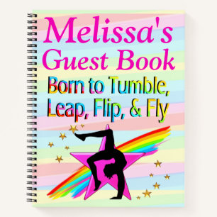 PERSONALIZED BORN TO TUMBLE GYMNASTICS NOTEBOOK