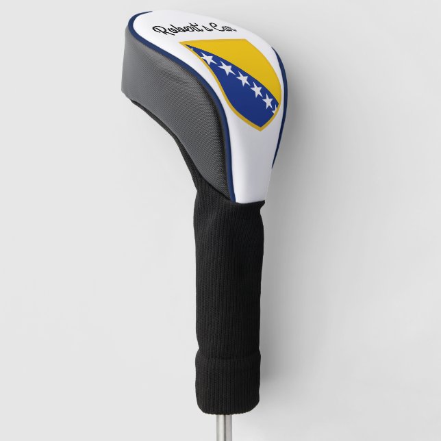 Personalized Bosnia Flag Golf Head Cover (Angled)