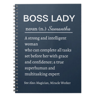 Personalized Boss Lady Definition Notebook Funny
