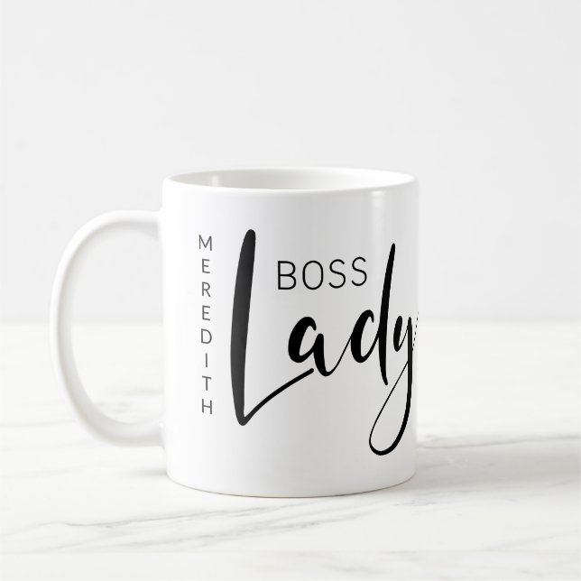 Personalized Boss Lady Logo Coffee Mug (Left)