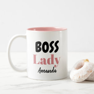 Personalized Boss Lady Two-Tone Coffee Mug
