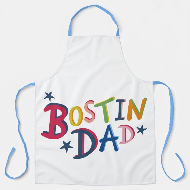 Personalized Bostin Dad Black Country Apron (Front)