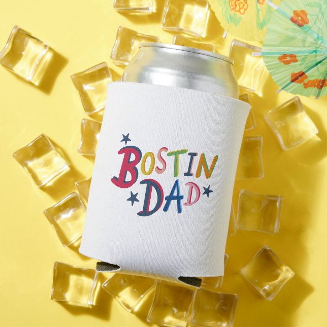 Personalized Bostin Dad Black Country Can Cooler (In Situ Summer)