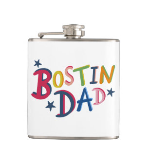Personalized Bostin Dad Black Country Hip Flask