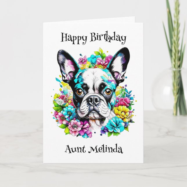 Personalized Boston Terrier Birthday Card (Front)