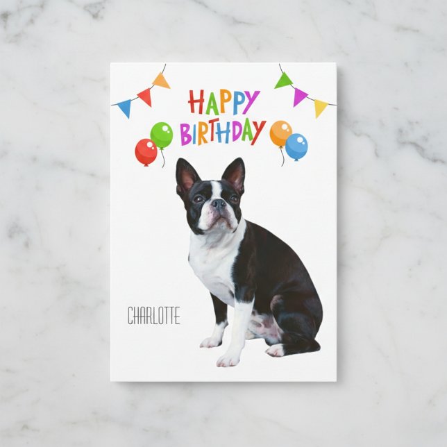 Personalized Boston Terrier Birthday Card (The perfect card for every Boston Terrier fan.)