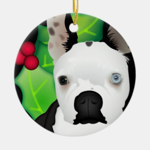 Personalized Boston Terrier Ceramic Ornament