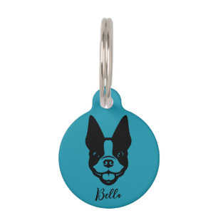 Personalized Boston Terrier Round Pet Tag