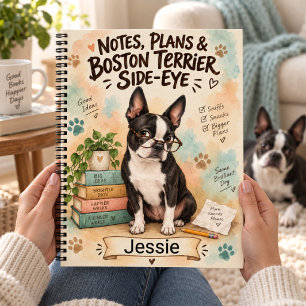 Personalized Boston Terrier Side-Eye Notebook