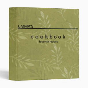 Personalized Botanical Art Recipe Cookbook Binder