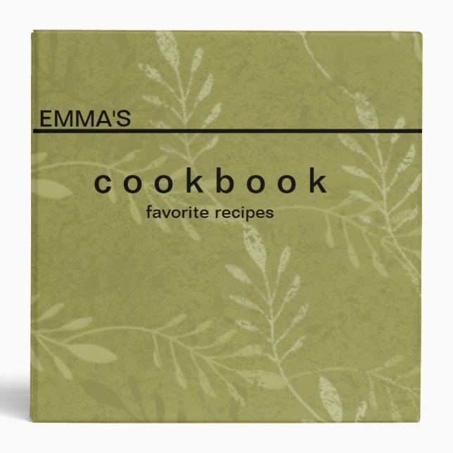 Personalized Botanical Art Recipe Cookbook Binder (Front)