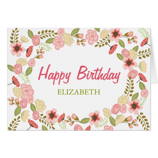 Personalized Botanical Birthday Card