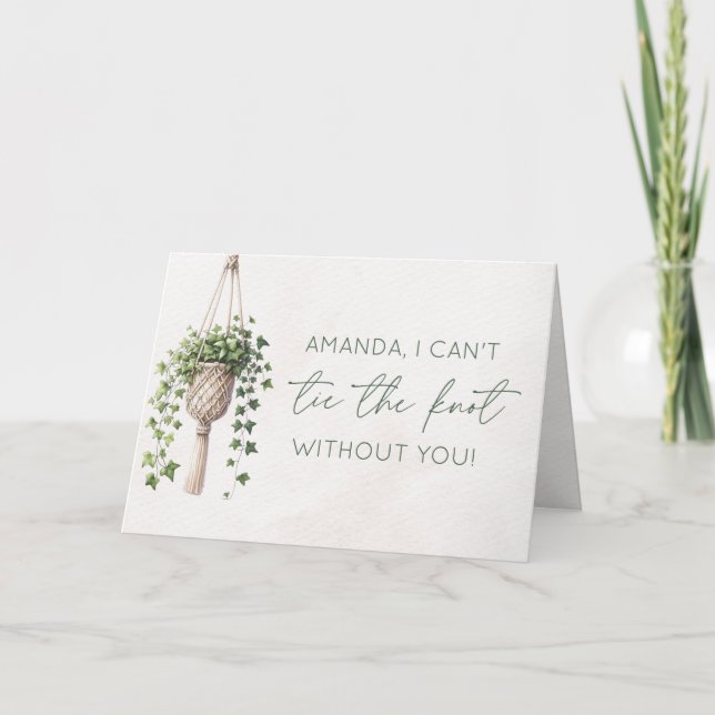 Personalized Botanical Bridesmaid Proposal Card (Front)