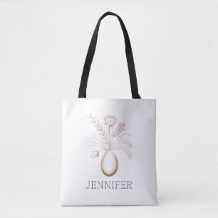 Personalized Botanical Easter Tote Bag
