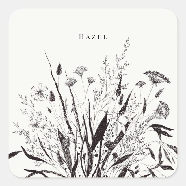 Personalized Botanical Floral Bouquet Sticker (Front)