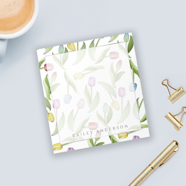 Personalized Botanical Flower Colourful Tulip Notepad (Creator Uploaded)