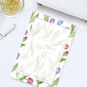 Personalized Botanical Flower Colourful Tulip Post-it Notes