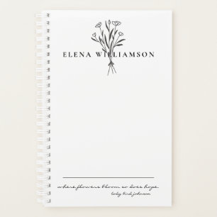 Personalized Botanical Flowers Hope Message Planner