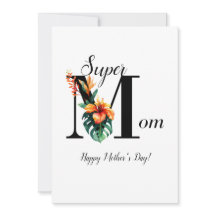 Personalized Botanical Monogram Super Mom