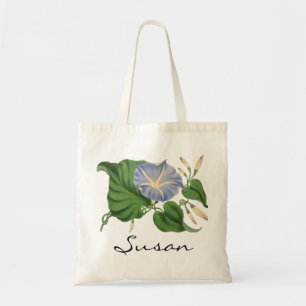 Personalized Botanical Morning Glory Tote Bag