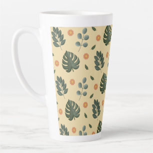 Personalized Botanical Name Cream and Sage Green Latte Mug