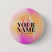 Personalized Botanical Pink Gradient Bridesmaid
