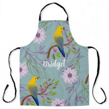 Personalized Botanical Pretty Birds Floral