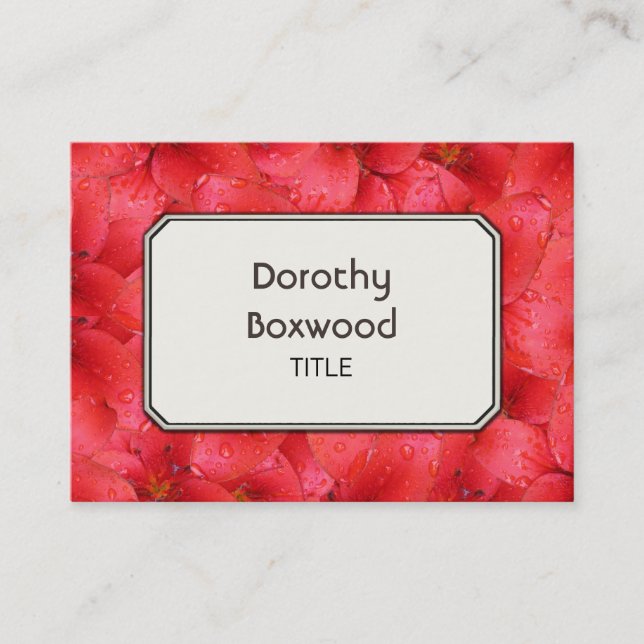Personalized Botanical Red Garden Lilies Customize Business Card (Front)