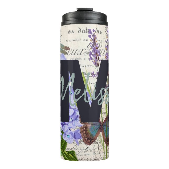 Personalized Botanical Thermal Tumbler (Front)