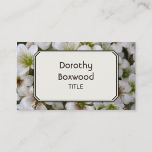 Personalized Botanical White Flowers Customizable Business Card