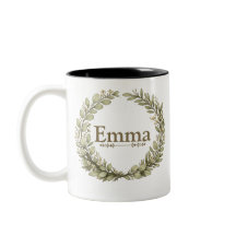 Personalized Botanical Wreath Mug | Custom Name Co