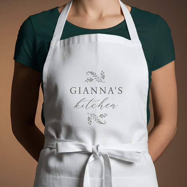 Personalized Botanical Your Name's Kitchen Standard Apron (Creator Uploaded)