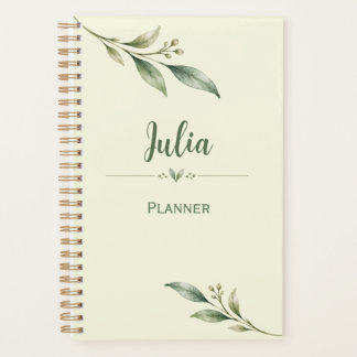 Personalized Botanical Zen Planner | Sage Green