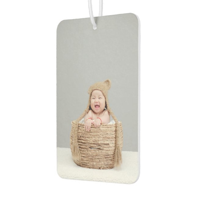 Personalized Both Sides Baby Photo Modern Car Air Freshener (Left)