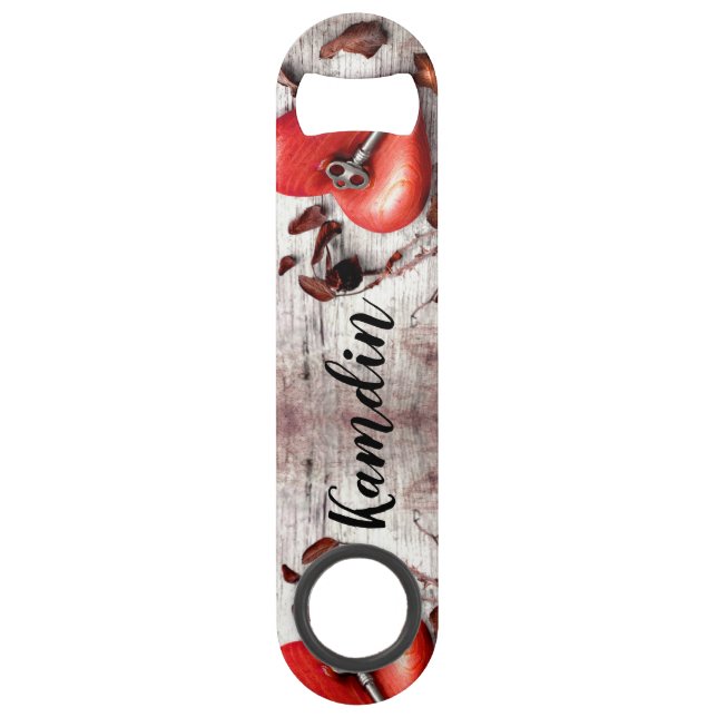 Personalized Bottle Opener Country Wood Key to my Bar Key (Front)