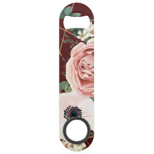 Personalized Bottle Opener Geometric Garden Wine Bar Key