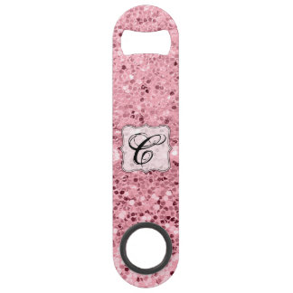 Personalized Bottle Opener Rose Gold Glitter Bar Key